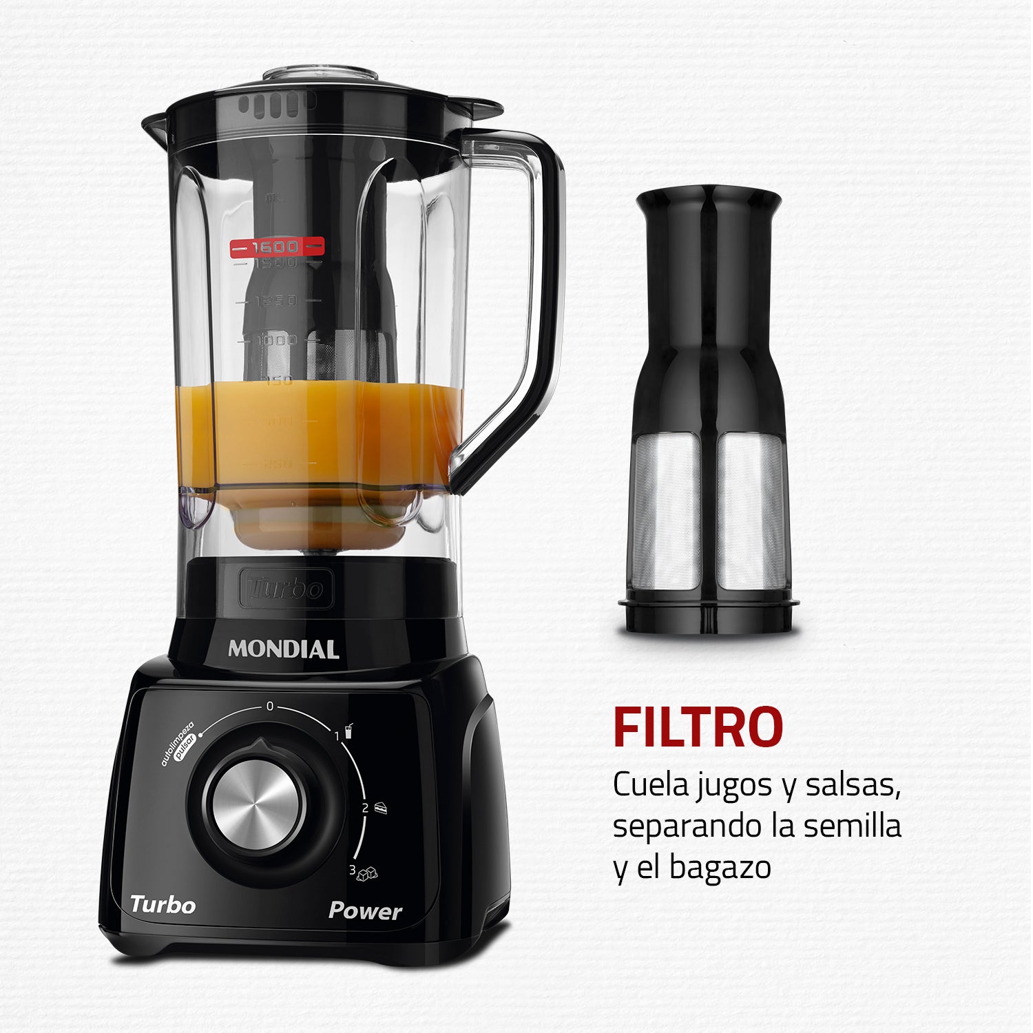 Liquidificador Mondial L-99 Turbo 3 Velocidades 500W Liquidificador Mondial L-99 Turbo 3 Velocidades 500W